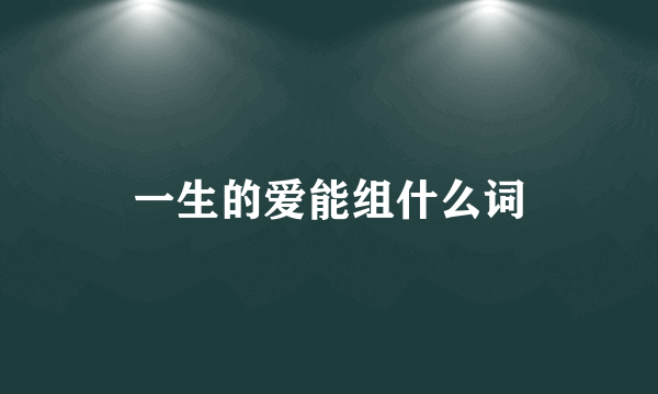 一生的爱能组什么词