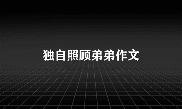 独自照顾弟弟作文