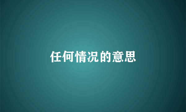任何情况的意思