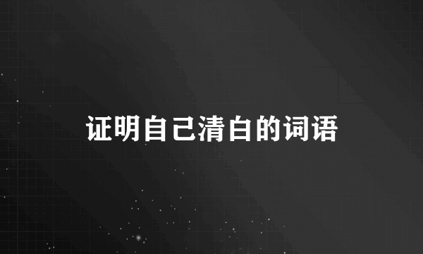 证明自己清白的词语
