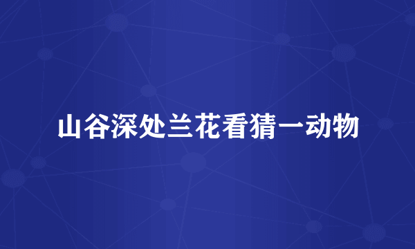 山谷深处兰花看猜一动物
