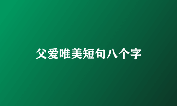 父爱唯美短句八个字