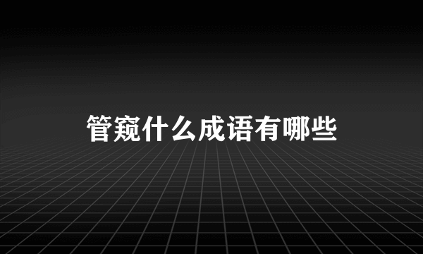 管窥什么成语有哪些