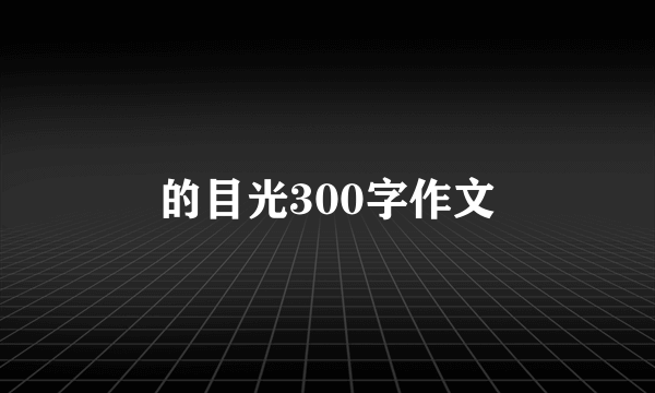 的目光300字作文