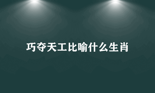 巧夺天工比喻什么生肖
