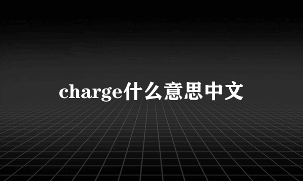 charge什么意思中文