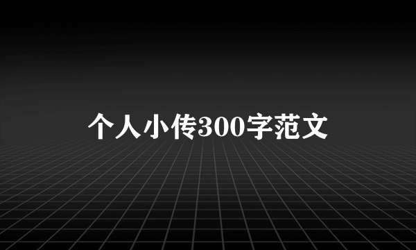 个人小传300字范文