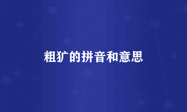 粗犷的拼音和意思