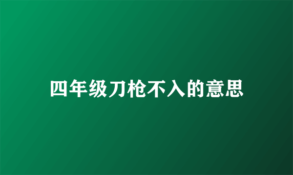 四年级刀枪不入的意思