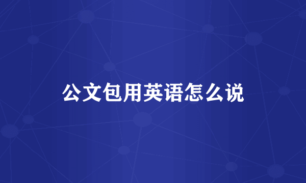 公文包用英语怎么说