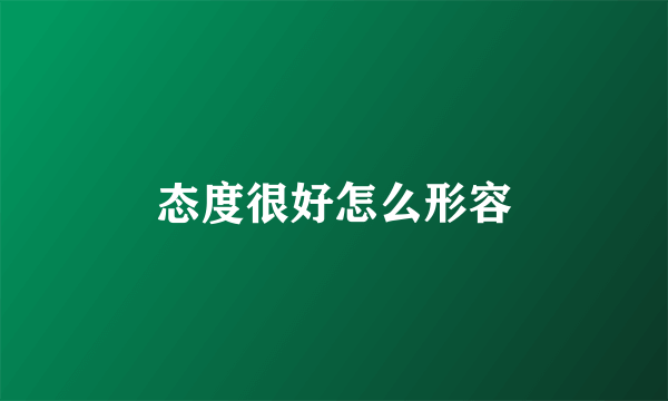 态度很好怎么形容