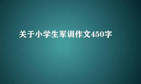 关于小学生军训作文450字