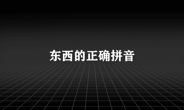 东西的正确拼音