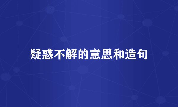 疑惑不解的意思和造句