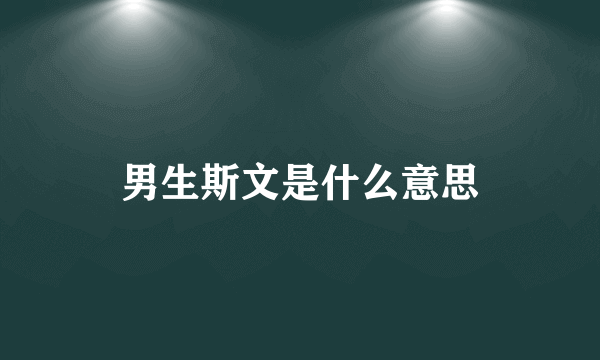 男生斯文是什么意思