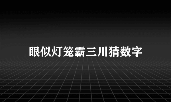 眼似灯笼霸三川猜数字