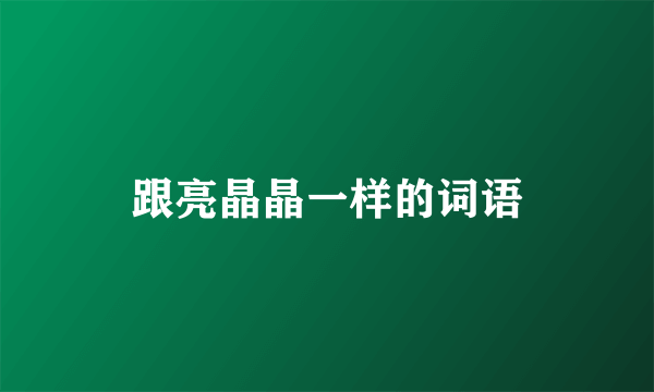 跟亮晶晶一样的词语