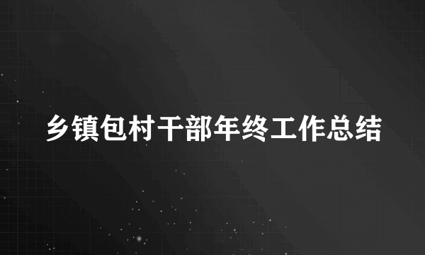 乡镇包村干部年终工作总结
