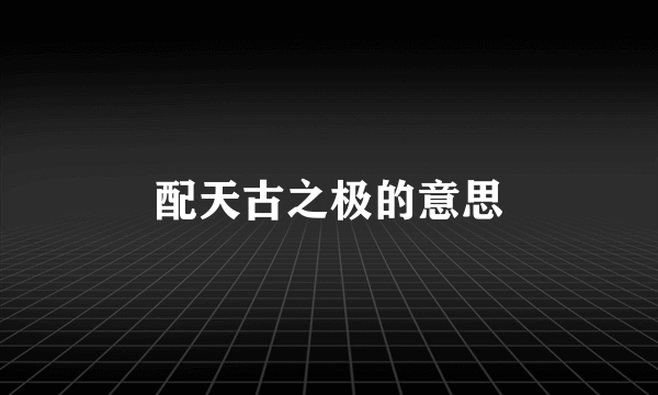 配天古之极的意思