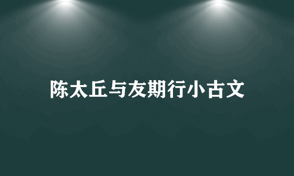 陈太丘与友期行小古文