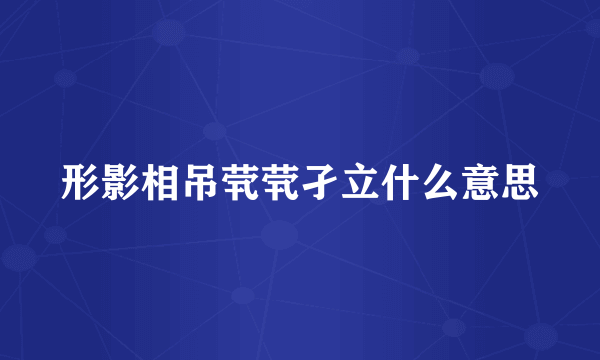 形影相吊茕茕孑立什么意思