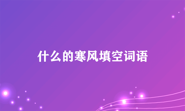 什么的寒风填空词语