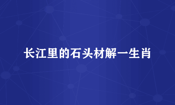 长江里的石头材解一生肖