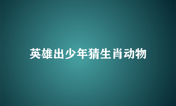 英雄出少年猜生肖动物