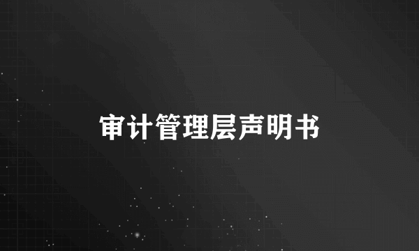审计管理层声明书