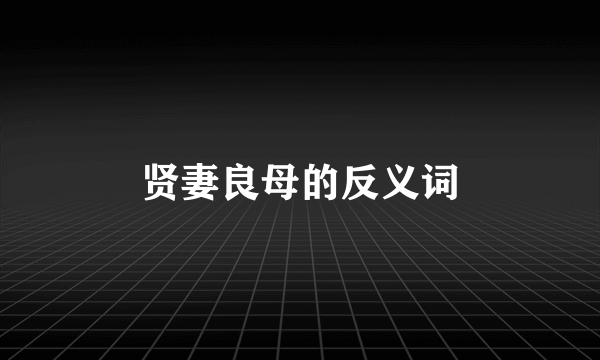 贤妻良母的反义词