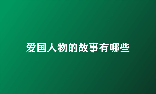 爱国人物的故事有哪些