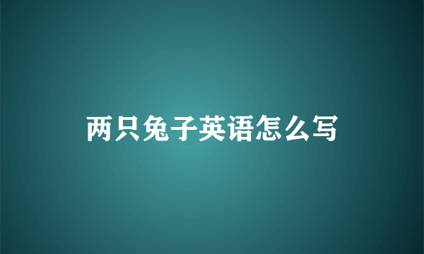 两只兔子英语怎么写