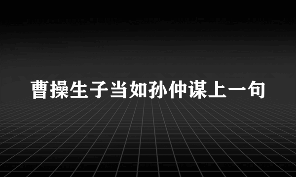 曹操生子当如孙仲谋上一句