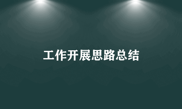工作开展思路总结