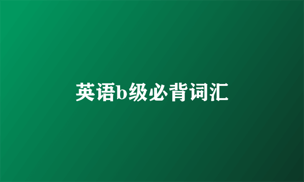 英语b级必背词汇