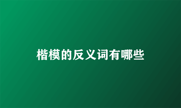 楷模的反义词有哪些