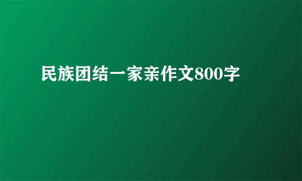 民族团结一家亲作文800字