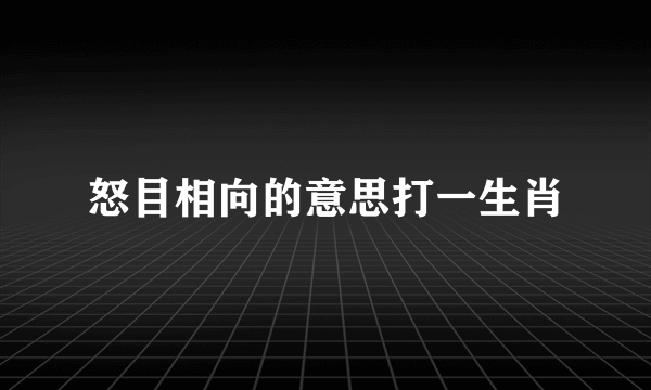 怒目相向的意思打一生肖