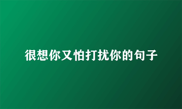 很想你又怕打扰你的句子