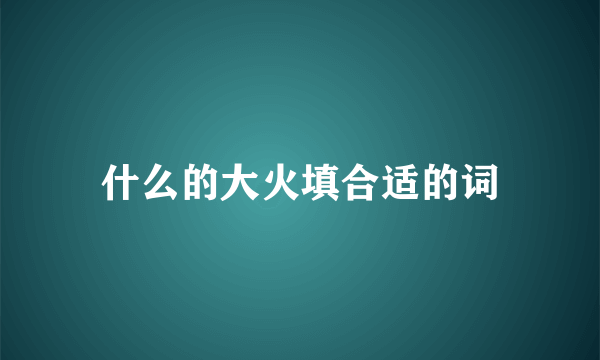 什么的大火填合适的词