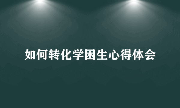 如何转化学困生心得体会