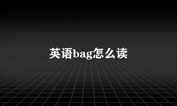 英语bag怎么读