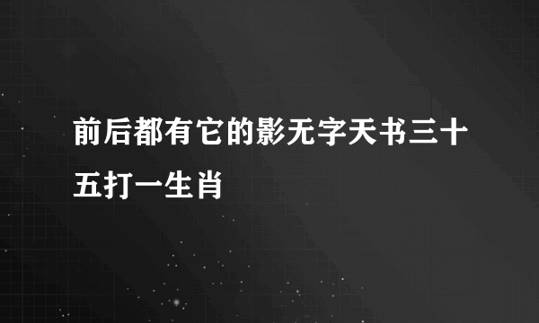 前后都有它的影无字天书三十五打一生肖