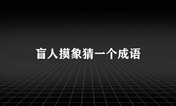 盲人摸象猜一个成语