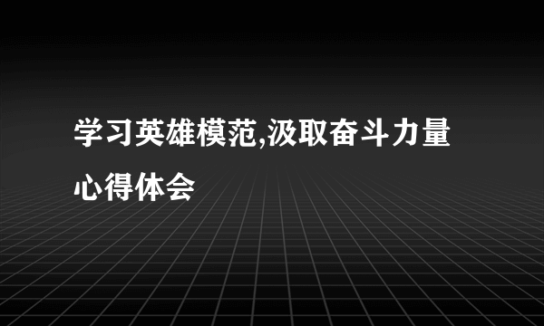 学习英雄模范,汲取奋斗力量心得体会