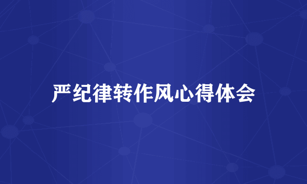 严纪律转作风心得体会
