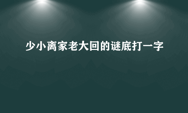 少小离家老大回的谜底打一字