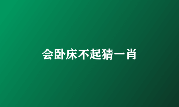 会卧床不起猜一肖
