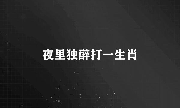 夜里独醉打一生肖