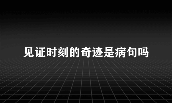 见证时刻的奇迹是病句吗